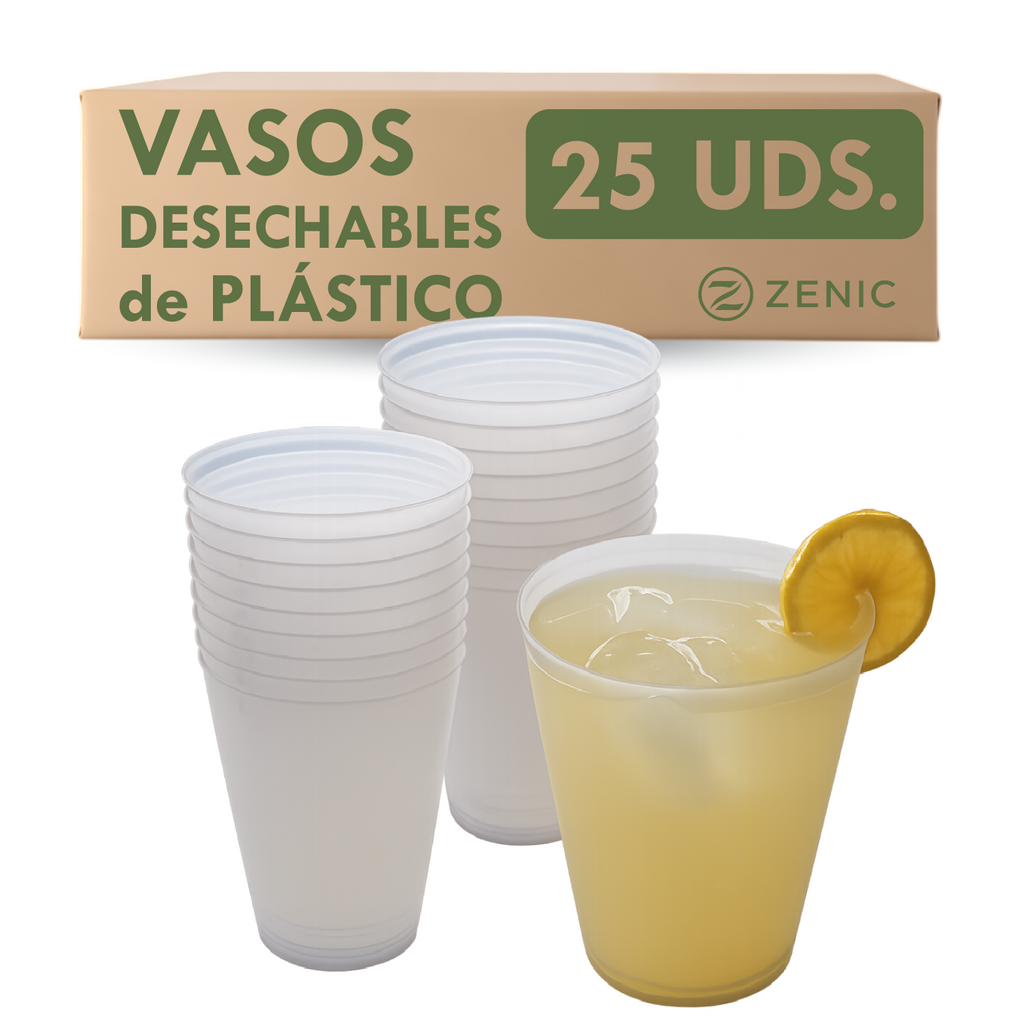 Vasos Desechables de Plástico Duro Reutilizables 480ml Aptos Lavavajillas Sin BPA