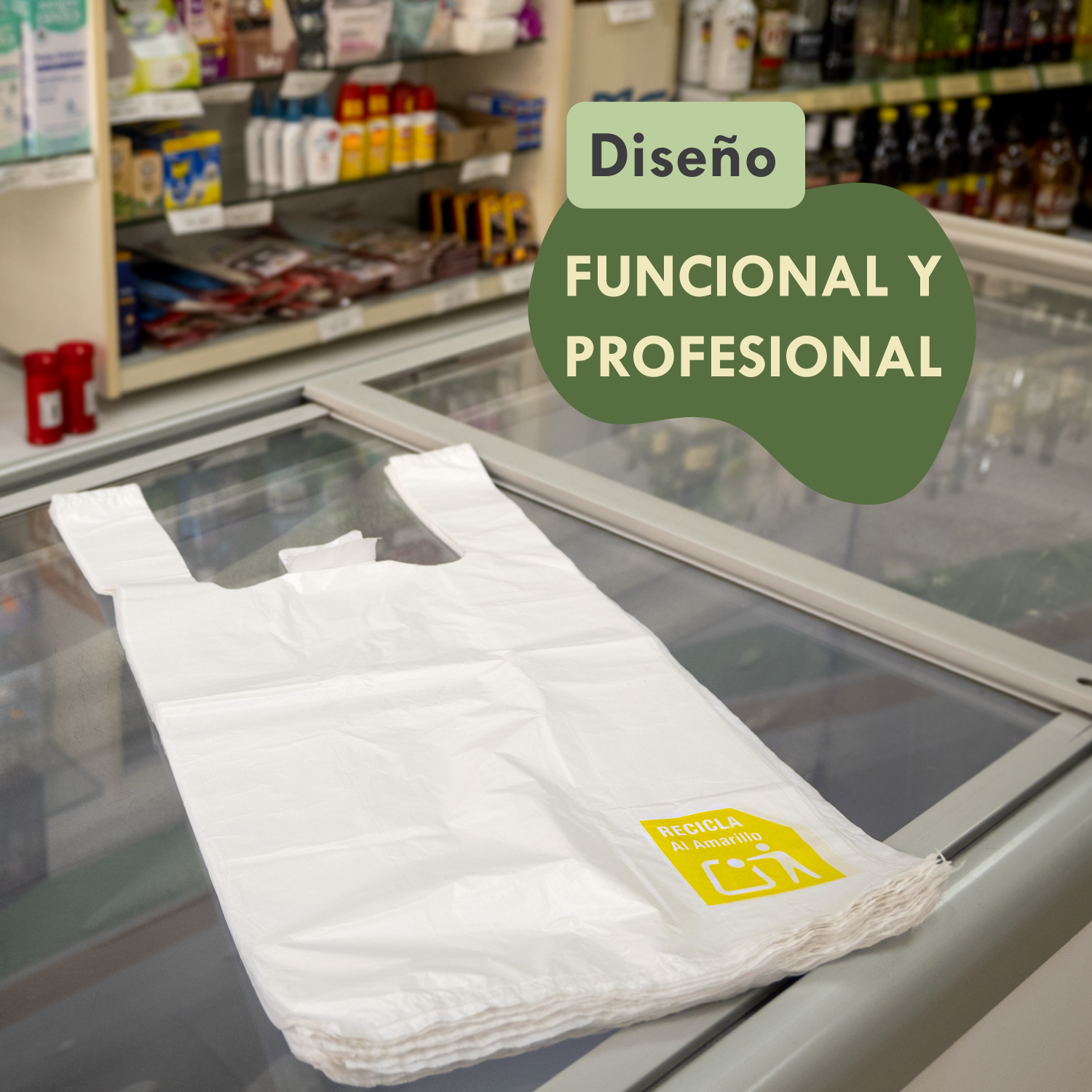 Bolsas de Plástico con Asas Translúcidas 200 Unidades para Frutería y Carnicería