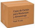 Cajas de Cartón para Mudanza y Almacenaje 45 x 30 x 30 cm, Pack de 15 Unidades, Doble Onda Reforzada, Extra Resistentes, con Asas, para Envíos, Ecommerce y Paquetería