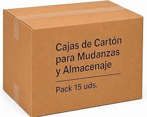 Cajas de Cartón para Mudanza y Almacenaje 45 x 30 x 30 cm, Pack de 15 Unidades, Doble Onda Reforzada, Extra Resistentes, con Asas, para Envíos, Ecommerce y Paquetería