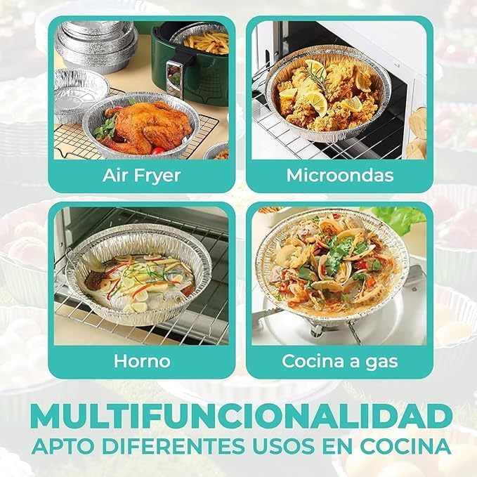 Envase de Aluminio Ovalado con Tapa Desechable para Pollerías Catering y Camping