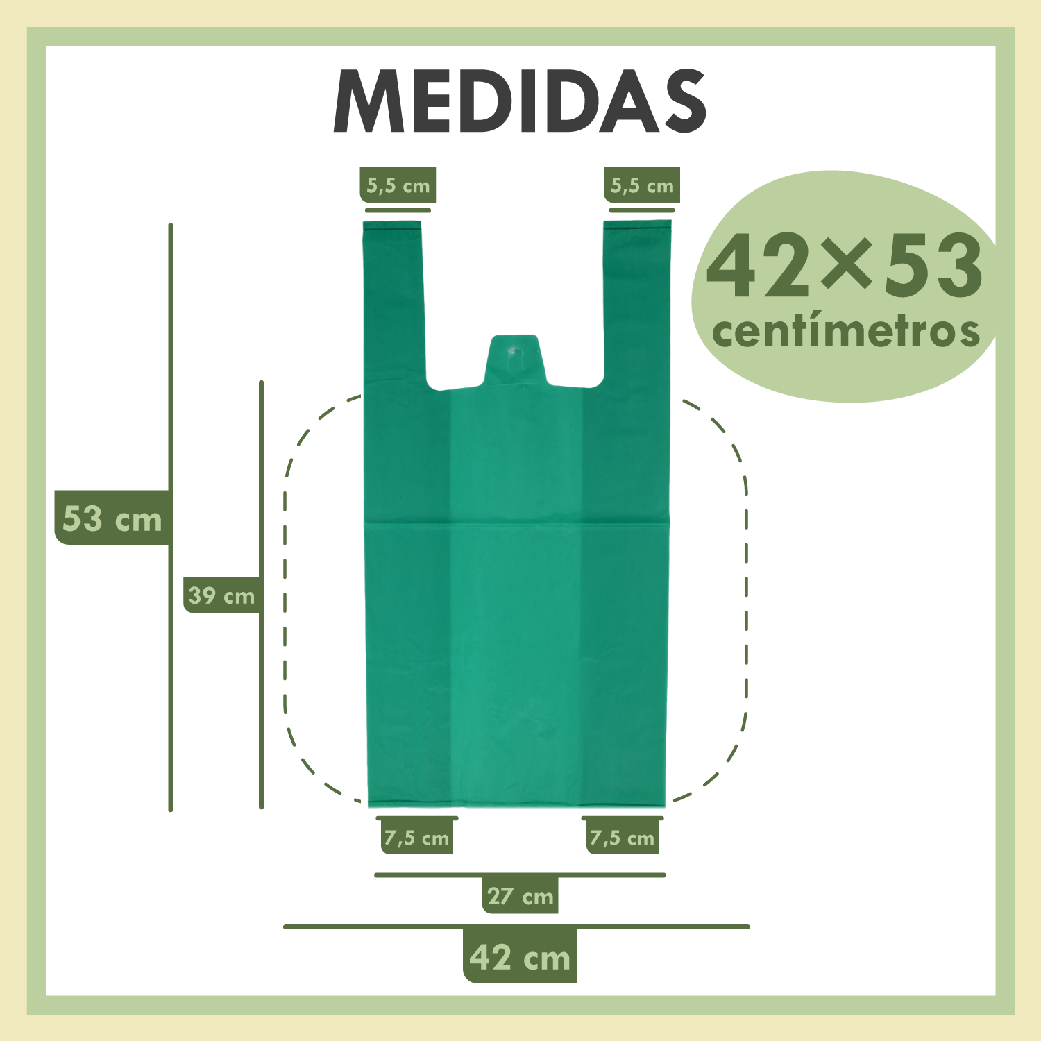 Bolsas de Plástico Tipo Camiseta Recicladas 42x53cm | Pack 1KG (~55 uds)