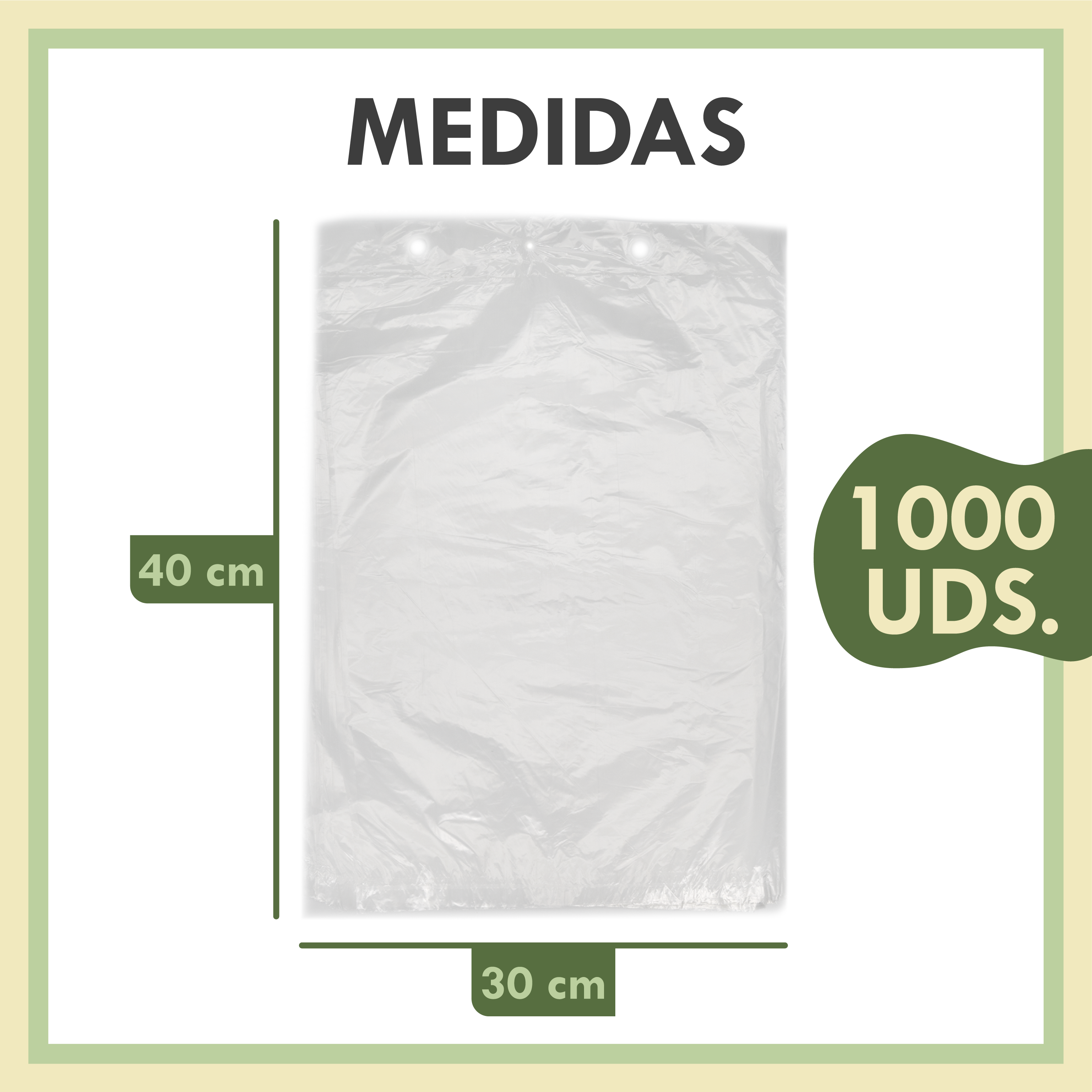 Bolsas de Plástico en Block | 25x30 cm | Translúcidas para Frutería, Carnicería y Uso Alimentario