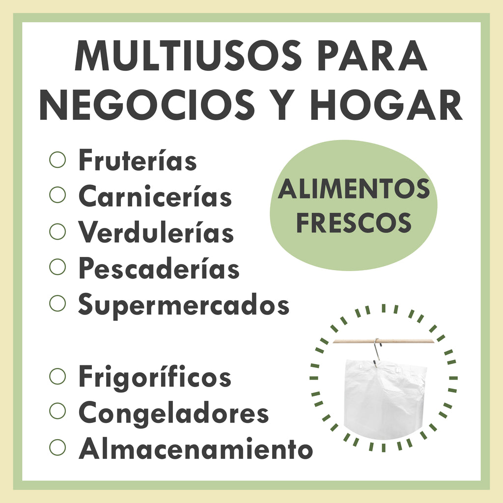 Bolsas Compostables sin Asa en Block de Plástico Vegetal | Tamaño 25x35 cm | Translúcidas Transparentes y Resistentes para Fruterías Carnicerías Pescaderías Mercadillos Alimentos y Congelación