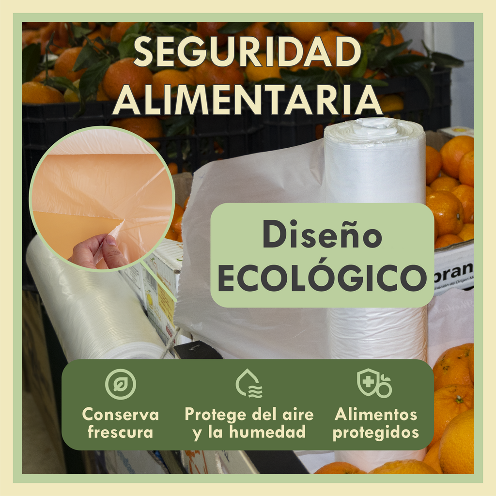 Rollo Mercado Transparente 30x40cm | 1KG | Bolsas de Plástico para Uso Alimentario