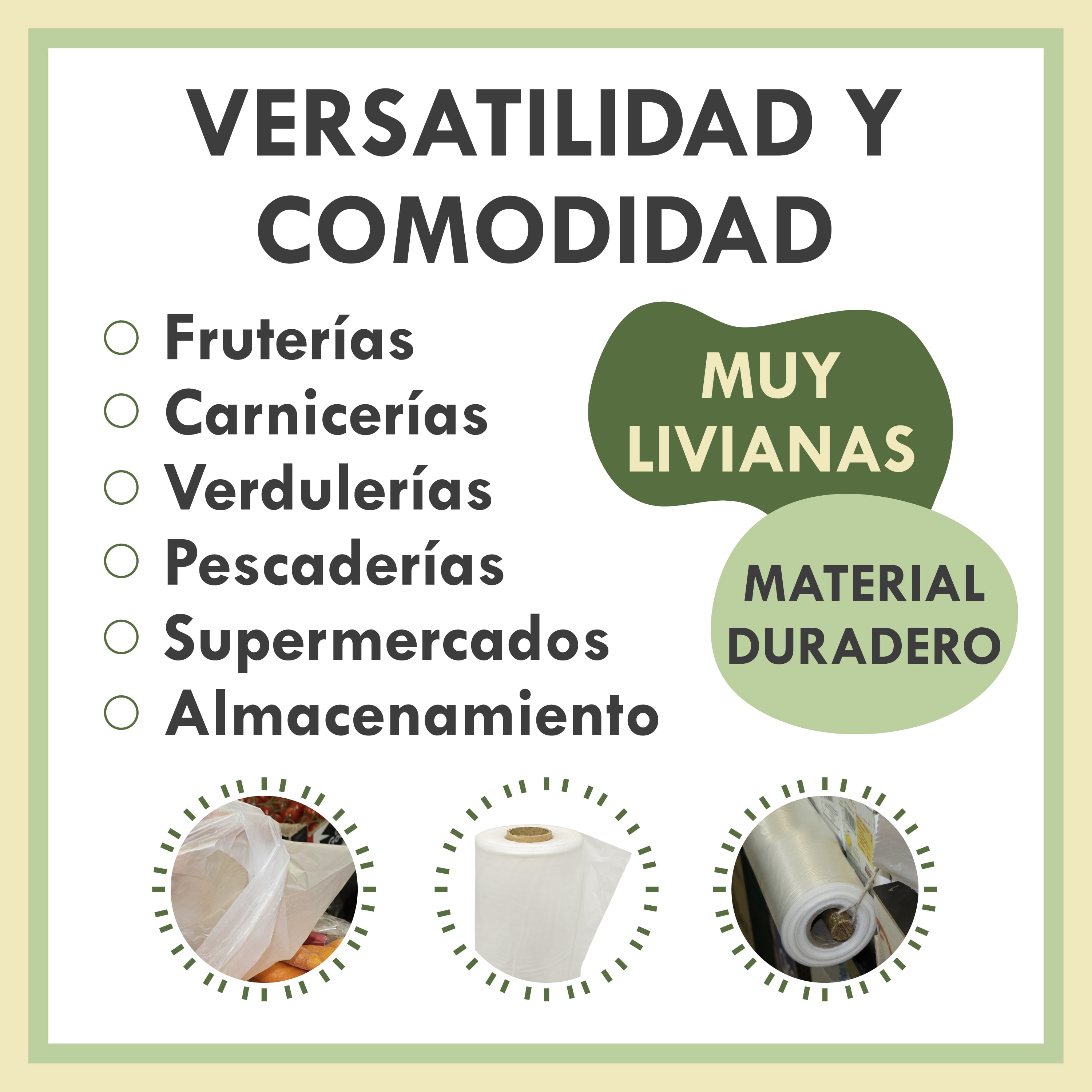 Bolsas de Plástico Transparentes en Rollo 30x40 cm, Paquete de 1 kg, Sin Asas, Uso Alimentario, Resistentes, para Supermercado, Frutería, Tienda y Hogar