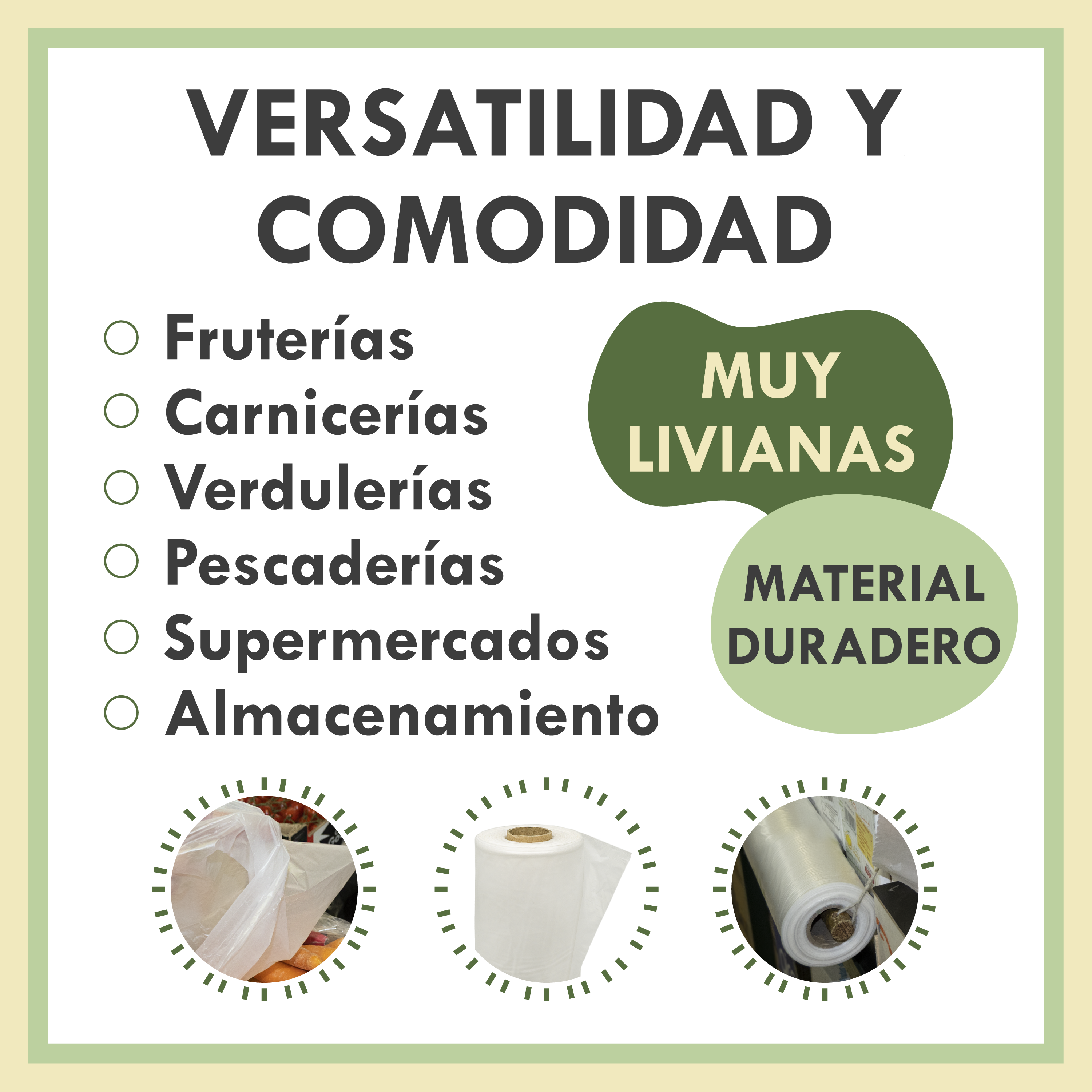 Rollo Mercado Transparente 30x40cm | 1KG | Bolsas de Plástico para Uso Alimentario