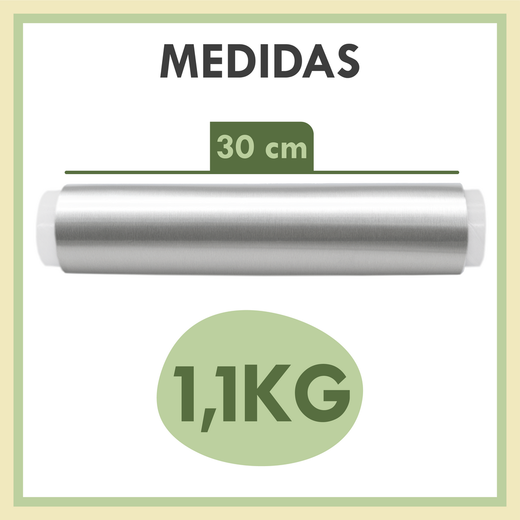 Papel Aluminio Industrial 30cm | Rollo Profesional Extra Grueso 1,1KG | Cocina, Catering y Peluquería