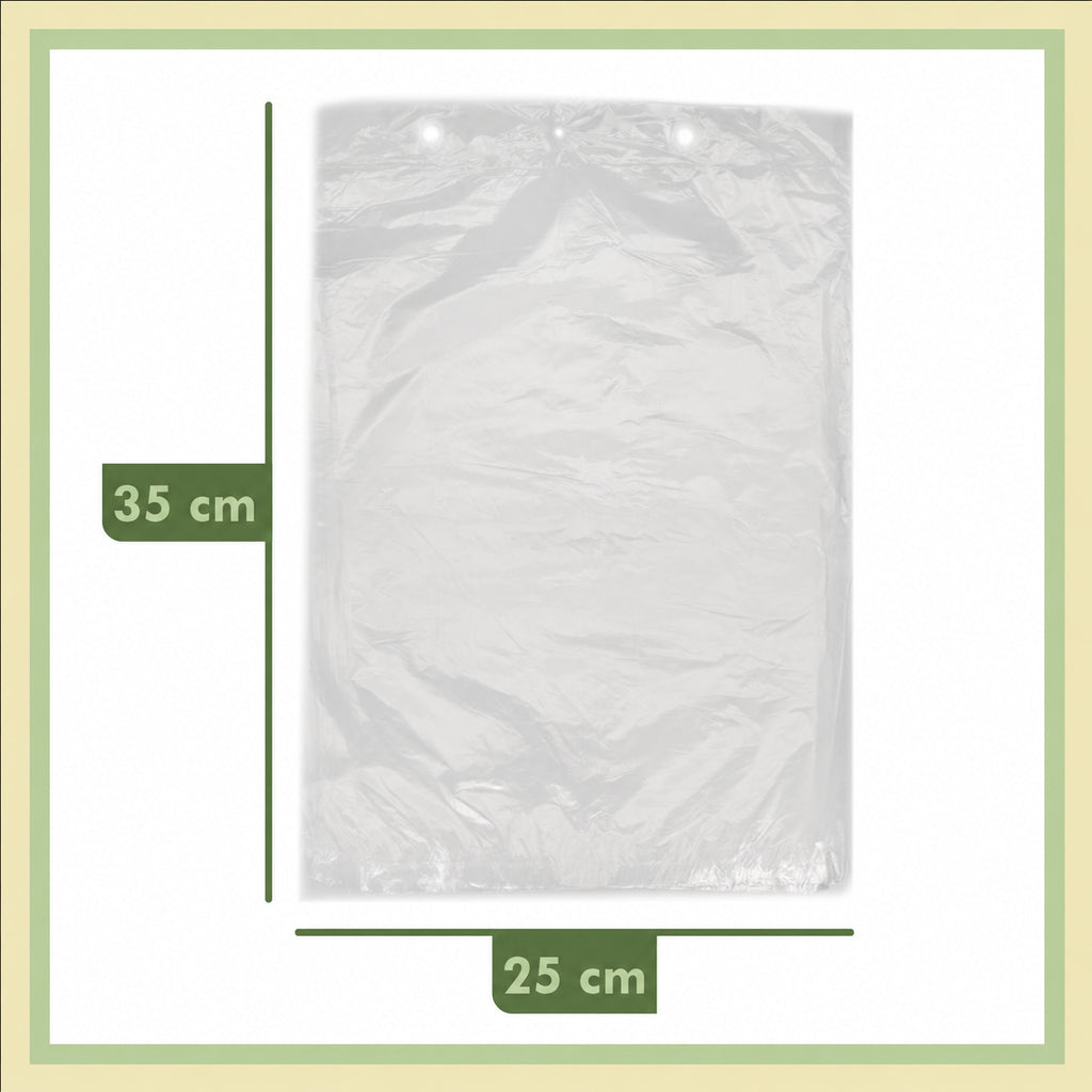 Bolsas Compostables sin Asa en Block de Plástico Vegetal | Tamaño 25x35 cm | Translúcidas Transparentes y Resistentes para Fruterías Carnicerías Pescaderías Mercadillos Alimentos y Congelación