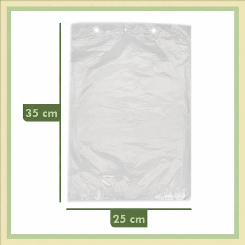 Bolsas Compostables sin Asa en Block de Plástico Vegetal | Tamaño 25x35 cm | Translúcidas Transparentes y Resistentes para Fruterías Carnicerías Pescaderías Mercadillos Alimentos y Congelación