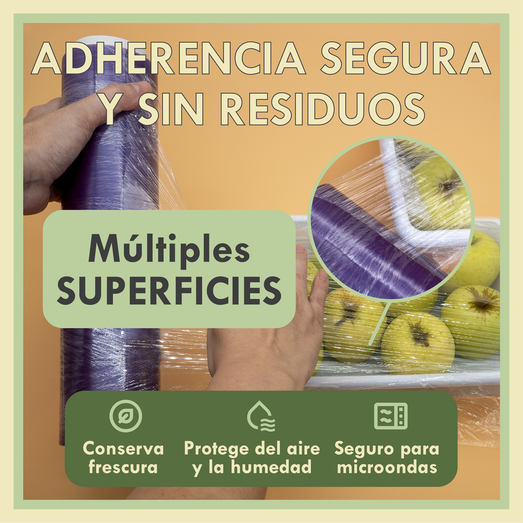 Zenic | Film Transparente Alimentario | Pack 3 Rollos 45 cm x 250 m