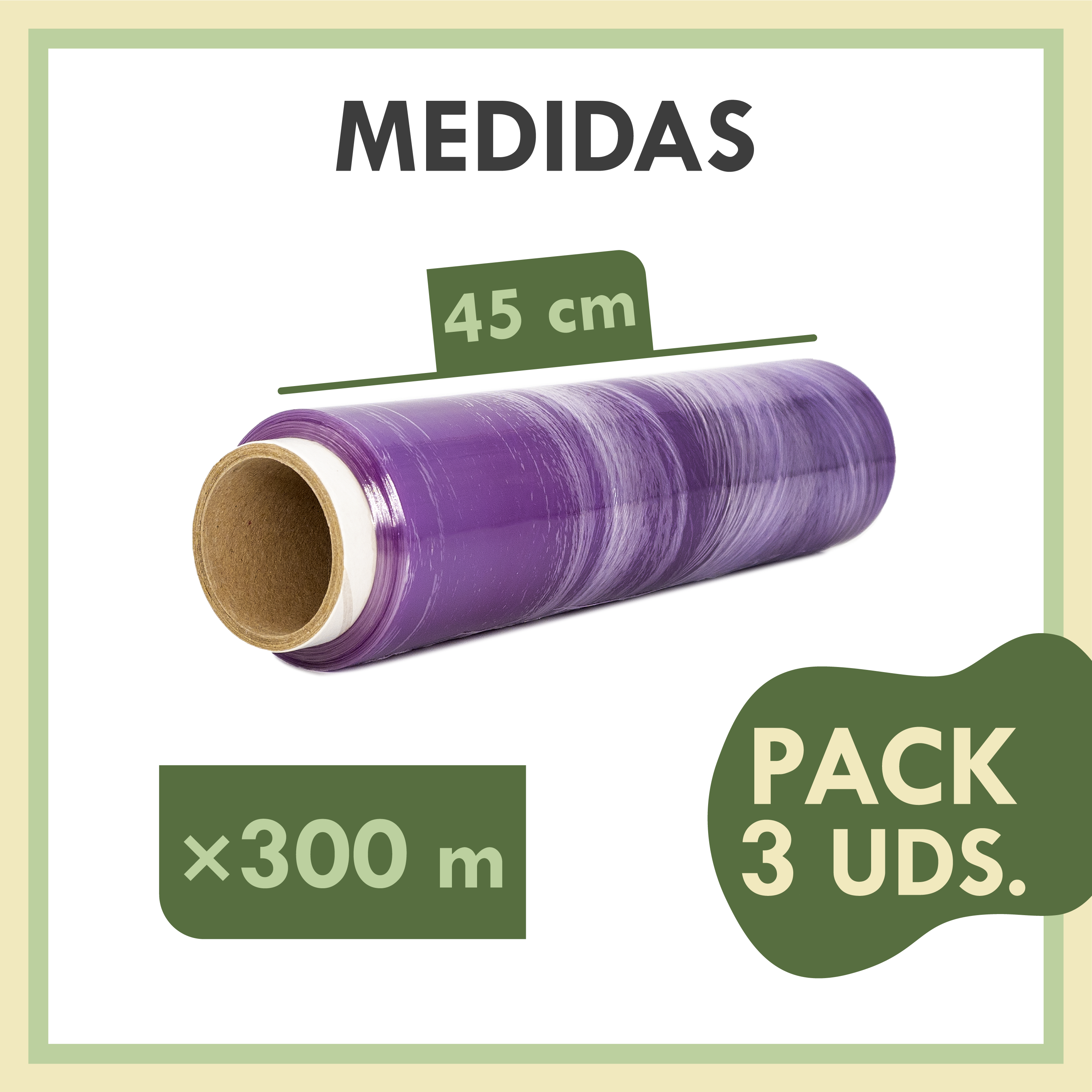 Zenic | Film Transparente Alimentario | Pack 3 Rollos 45 cm x 250 m