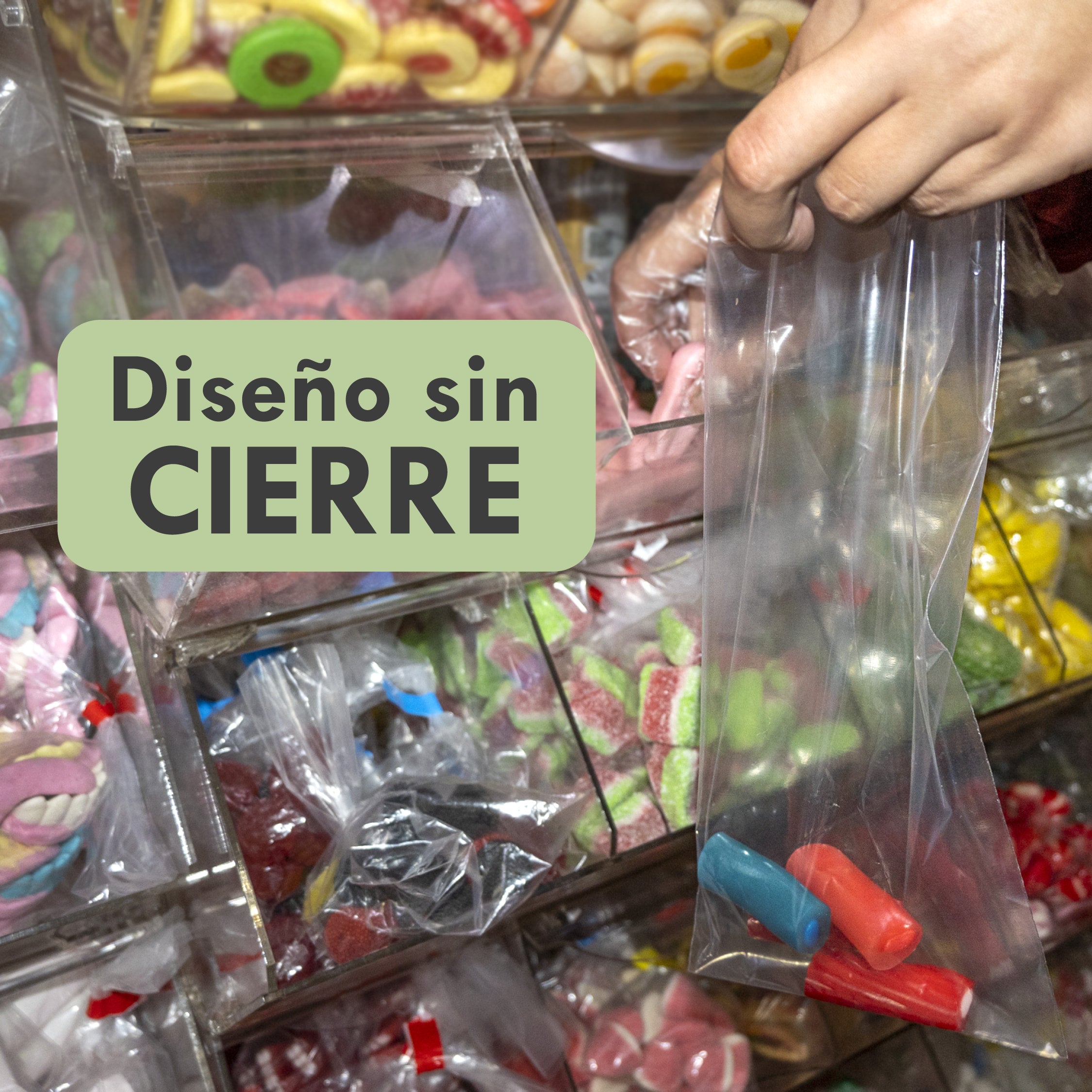 Zenic Bolsas de Plástico Transparentes para Chuches y Caramelos para Comercios, Cumpleaños, Comuniones y Fiestas Infantiles