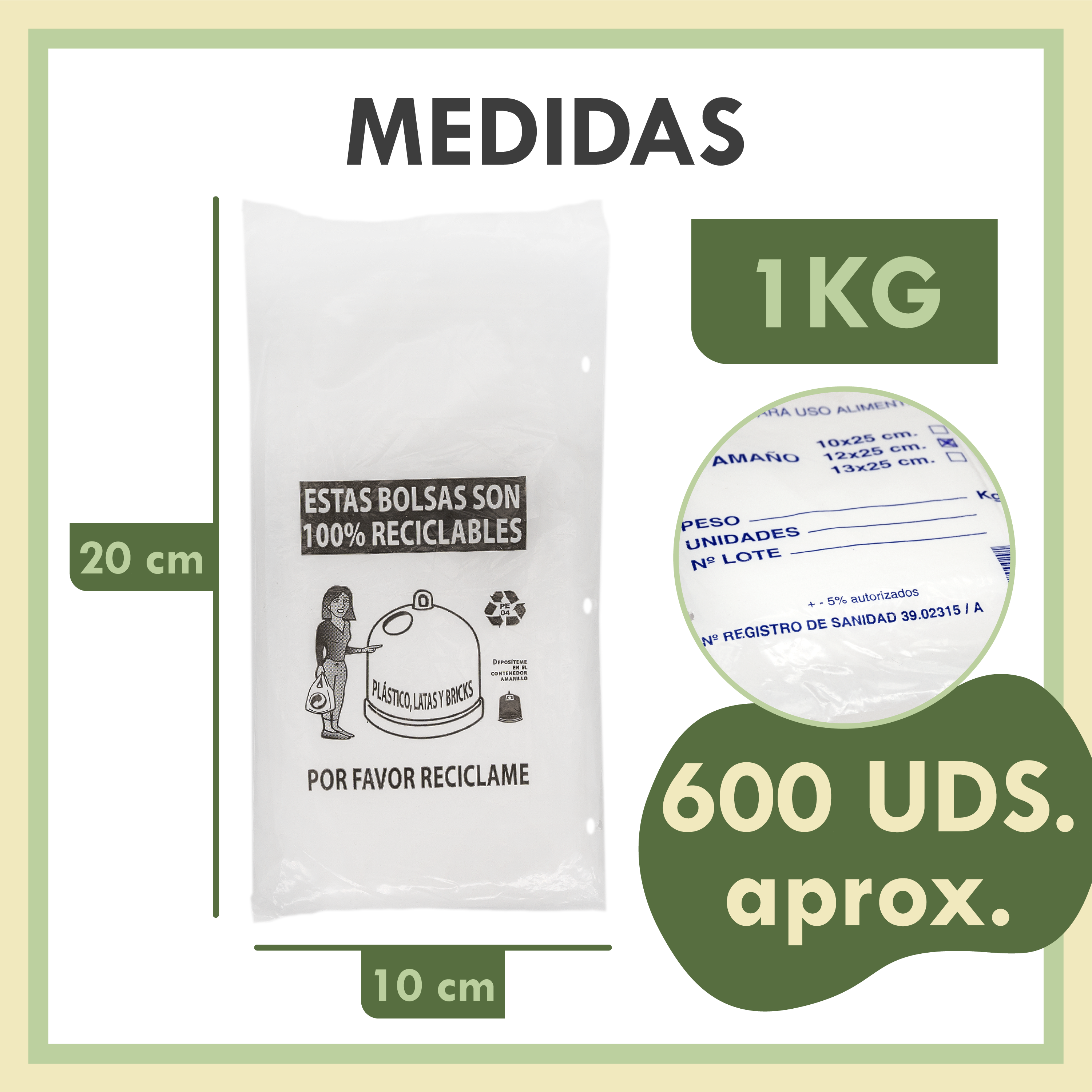 Bolsas Transparentes para Chuches y Caramelos Pack 1KG para Fiestas y Comercios