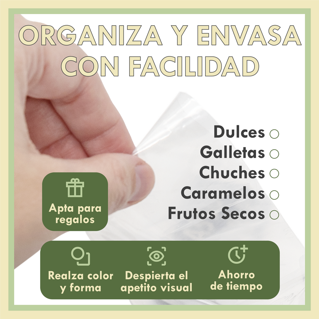 Bolsas Transparentes para Chuches y Caramelos Pack 1KG para Fiestas y Comercios