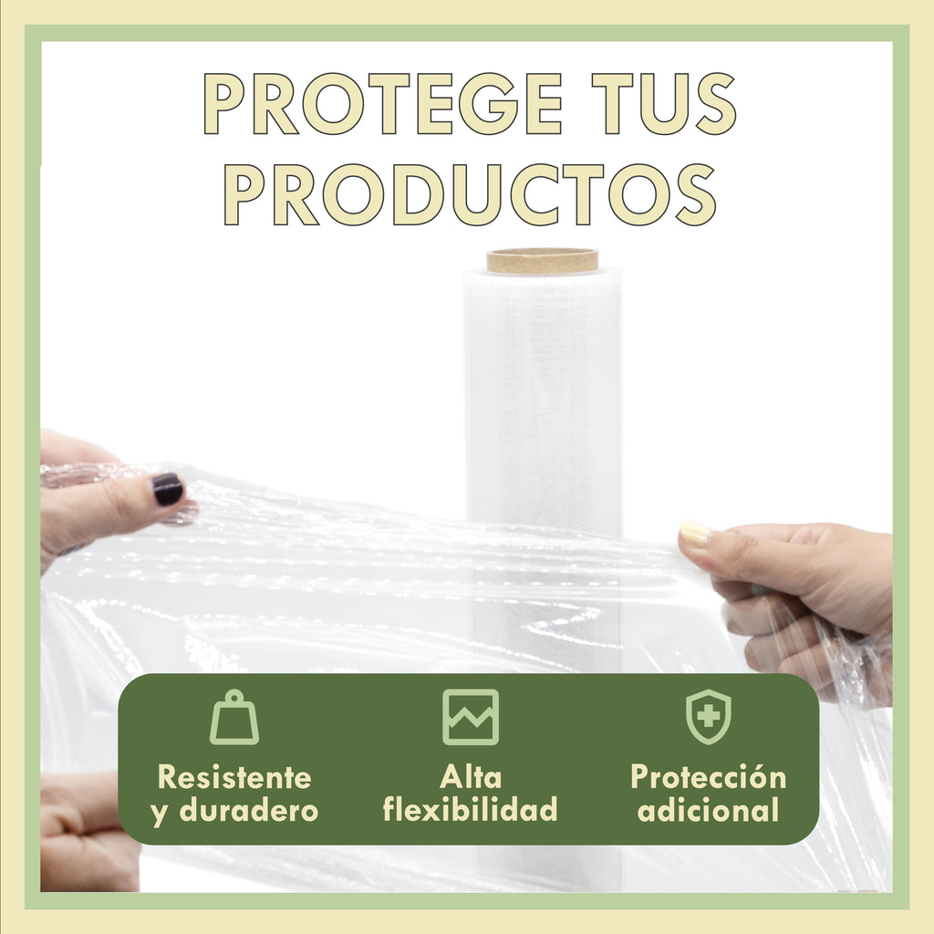 Rollos de Film Transparente para Embalar 50 cm x 300 m, Film Estirable para Mudanza y Paletizar, Protección de Muebles, Cajas y Embalaje