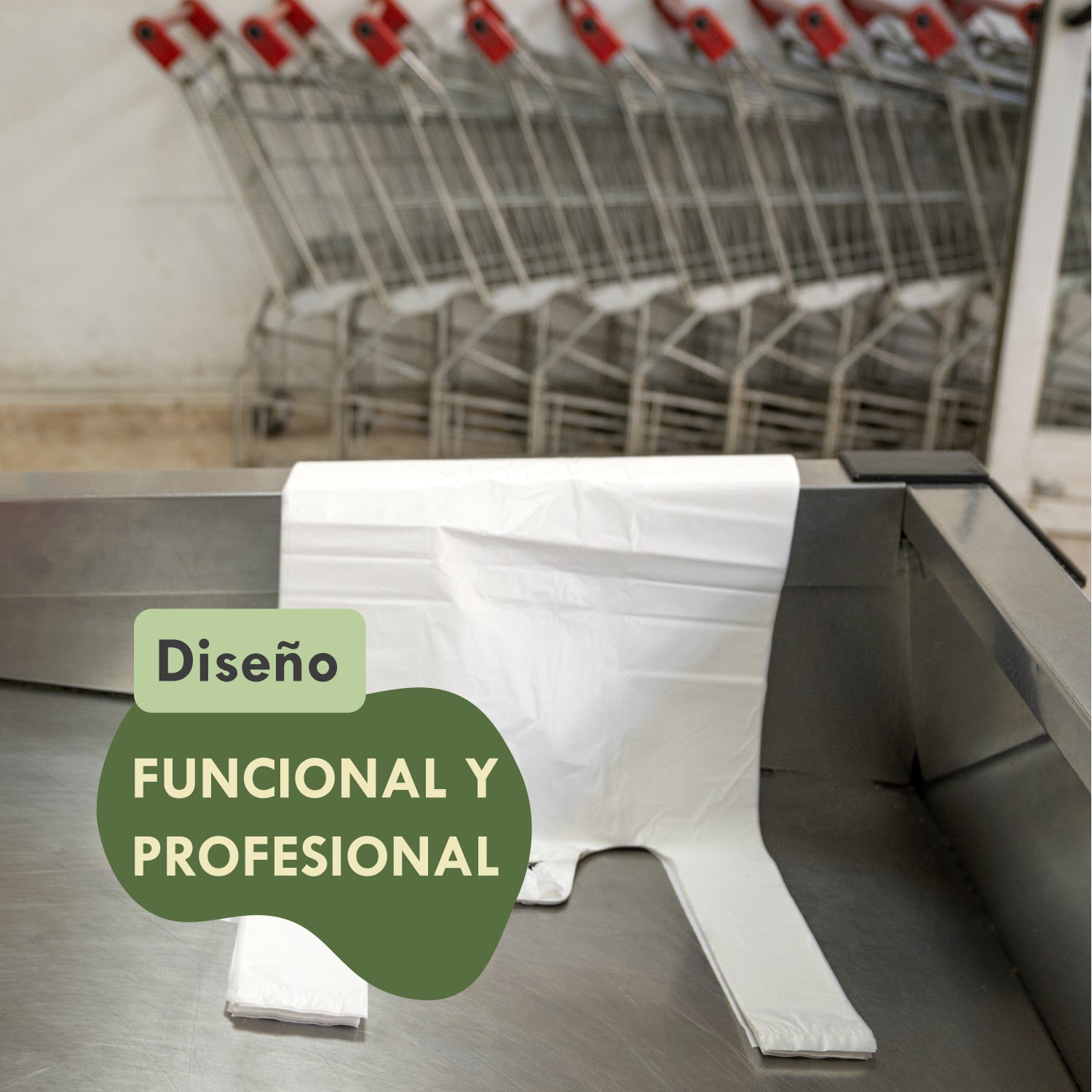 Bolsas de Plástico con Asas 200 Unidades, Translúcidas y Transparentes, Resistentes y Duraderas, Aptas para Congelación, para Frutería, Carnicería y Pescadería