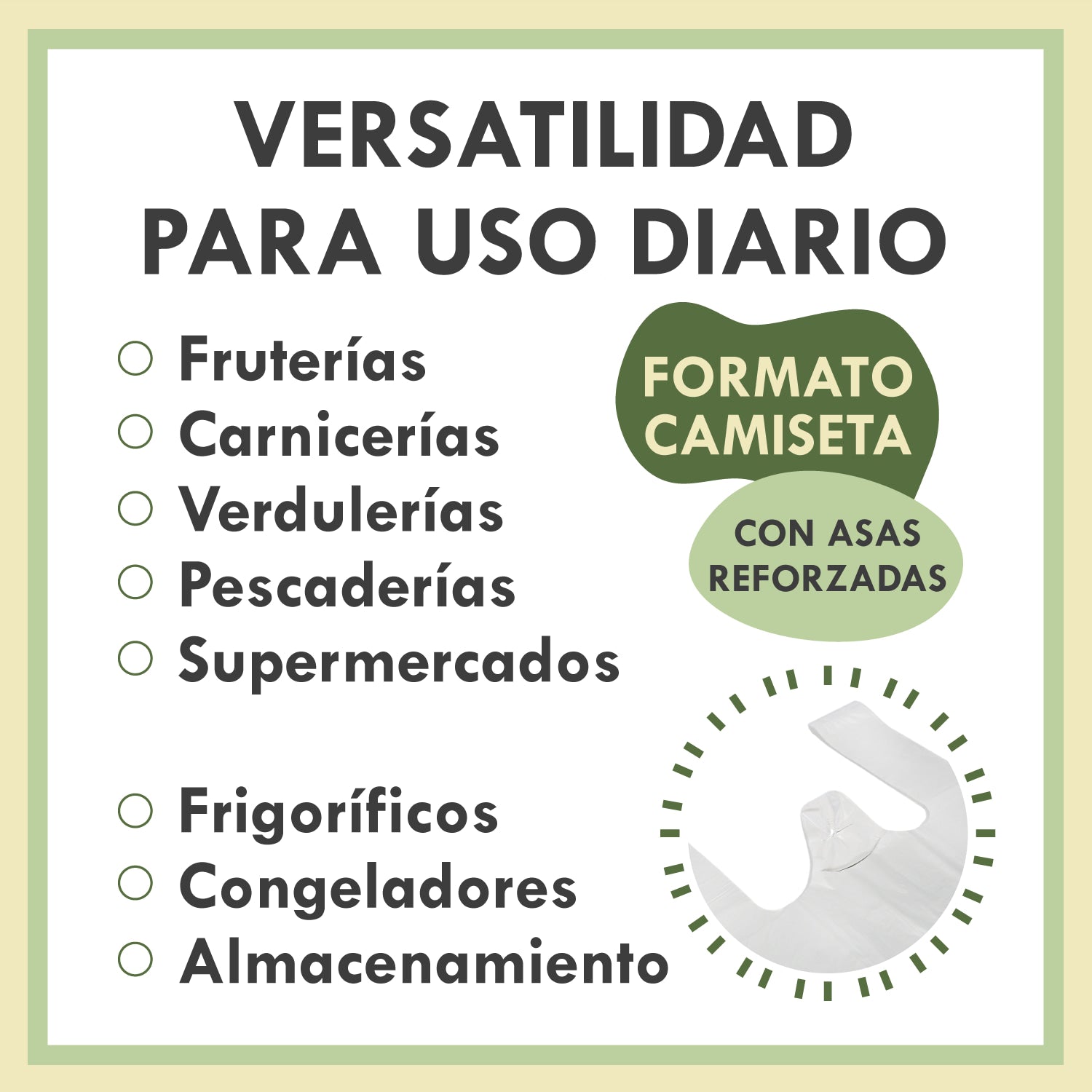 Bolsas de Plástico con Asas 200 Unidades, Translúcidas y Transparentes, Resistentes y Duraderas, Aptas para Congelación, para Frutería, Carnicería y Pescadería