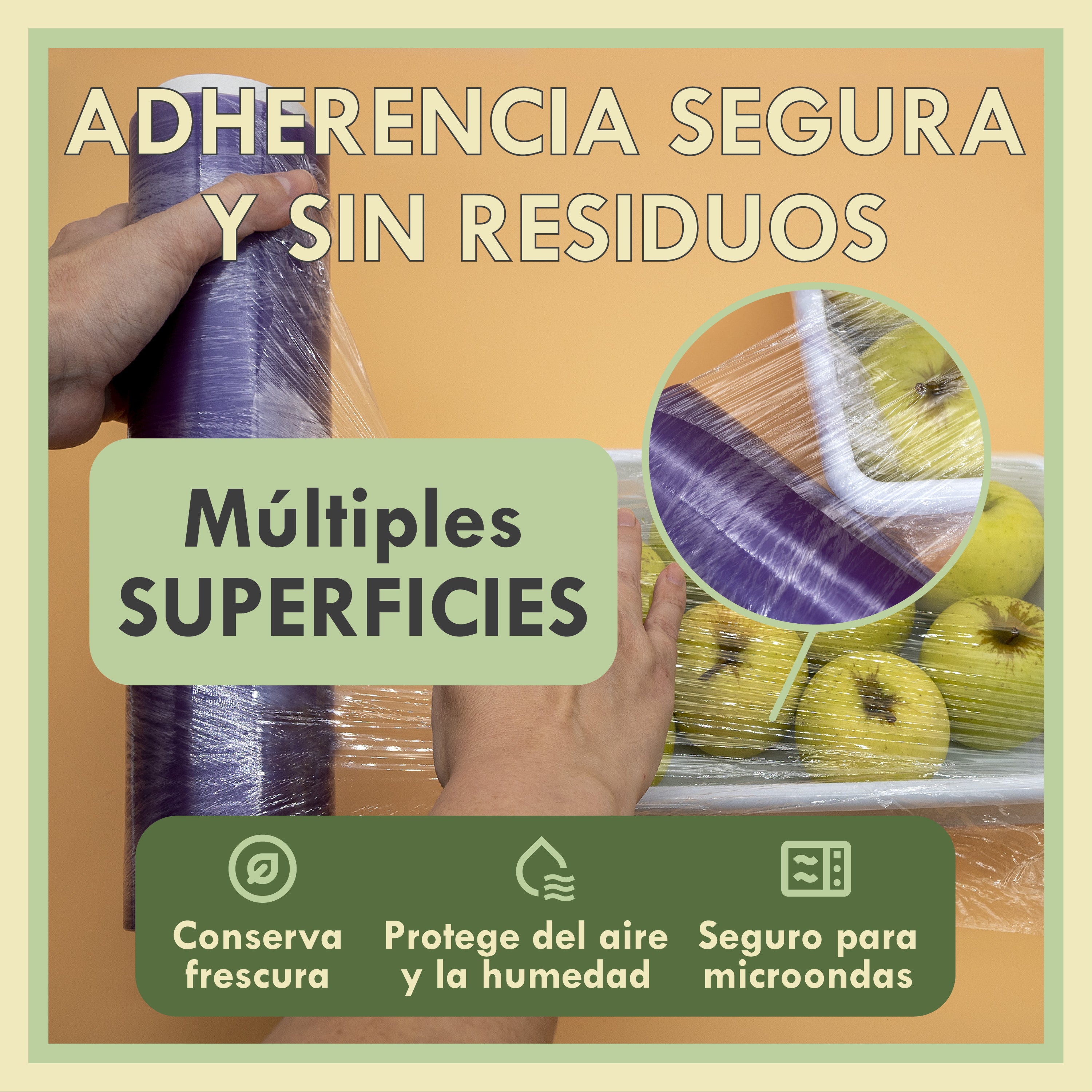 Film Transparente Alimentario 250 m, Rollo Industrial Resistente y Adherente, Apto para Microondas, para Envolver y Conservar Alimentos, Cocina, Hostelería y Catering