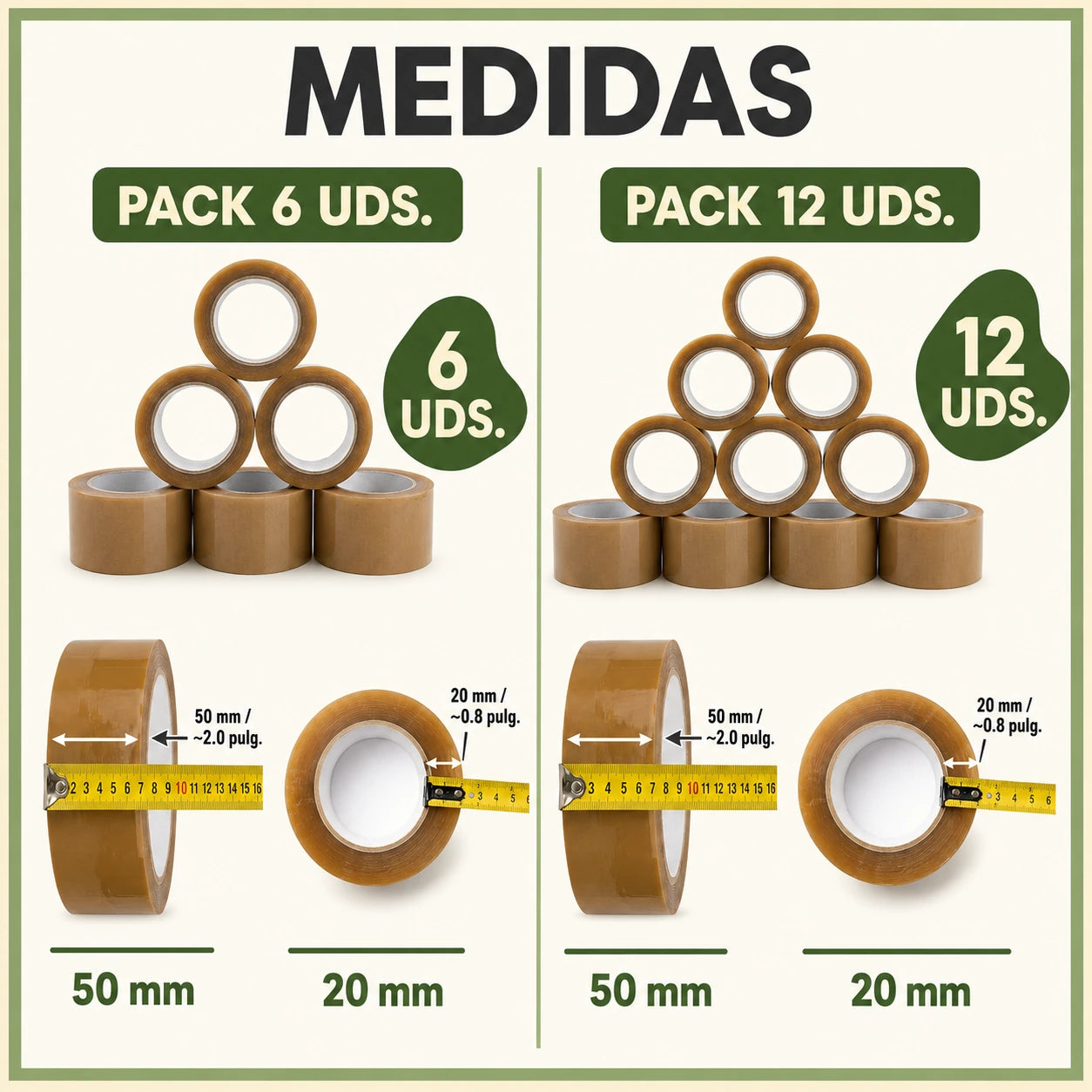 Cinta Adhesiva de Embalar Transparente para Sellar y Precintar Cajas, Alta Adherencia, Resistente a Rayos UV, Humedad y Envejecimiento, para Envíos y Mudanzas