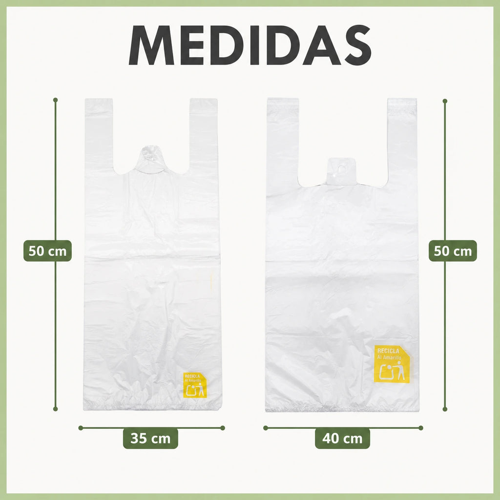 Bolsas de Plástico con Asas 200 Unidades, Translúcidas y Transparentes, Resistentes y Duraderas, Aptas para Congelación, para Frutería, Carnicería y Pescadería