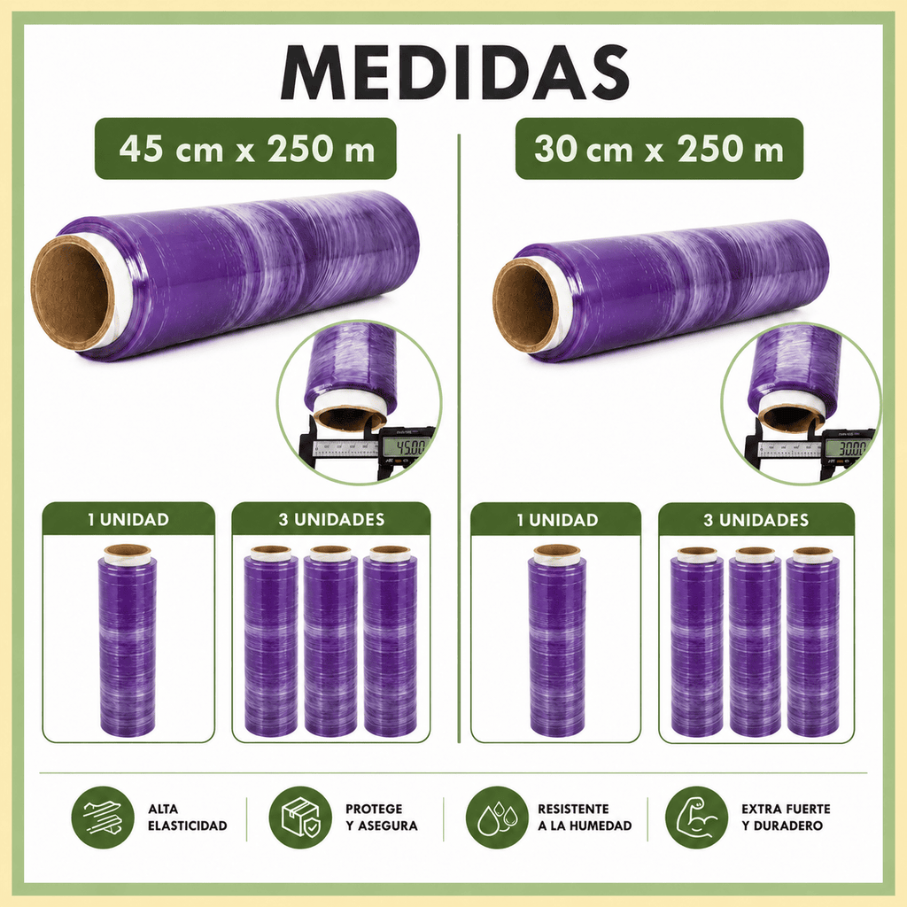 Film Transparente Alimentario 250m, Rollo Industrial Resistente y Adherente, Apto para Microondas, para Envolver y Conservar Alimentos, Cocina, Hostelería y Catering