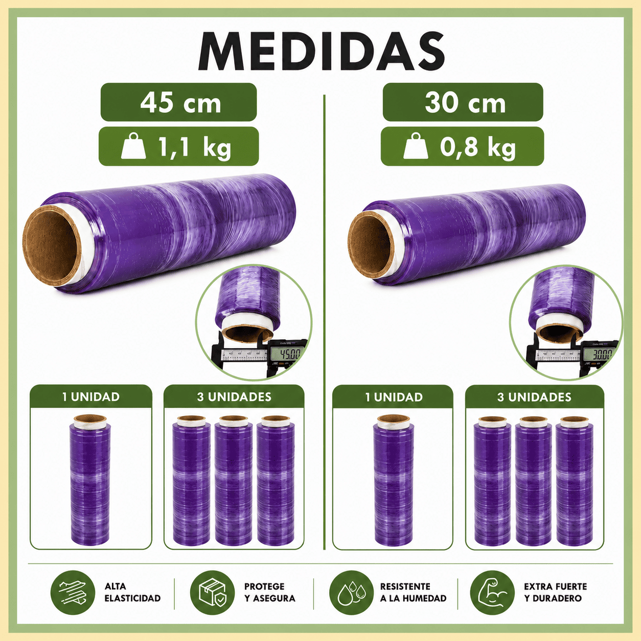 Film Transparente Alimentario, Apto para Microondas, para Envolver y Conservar Alimentos, Cocina, Hostelería y Catering