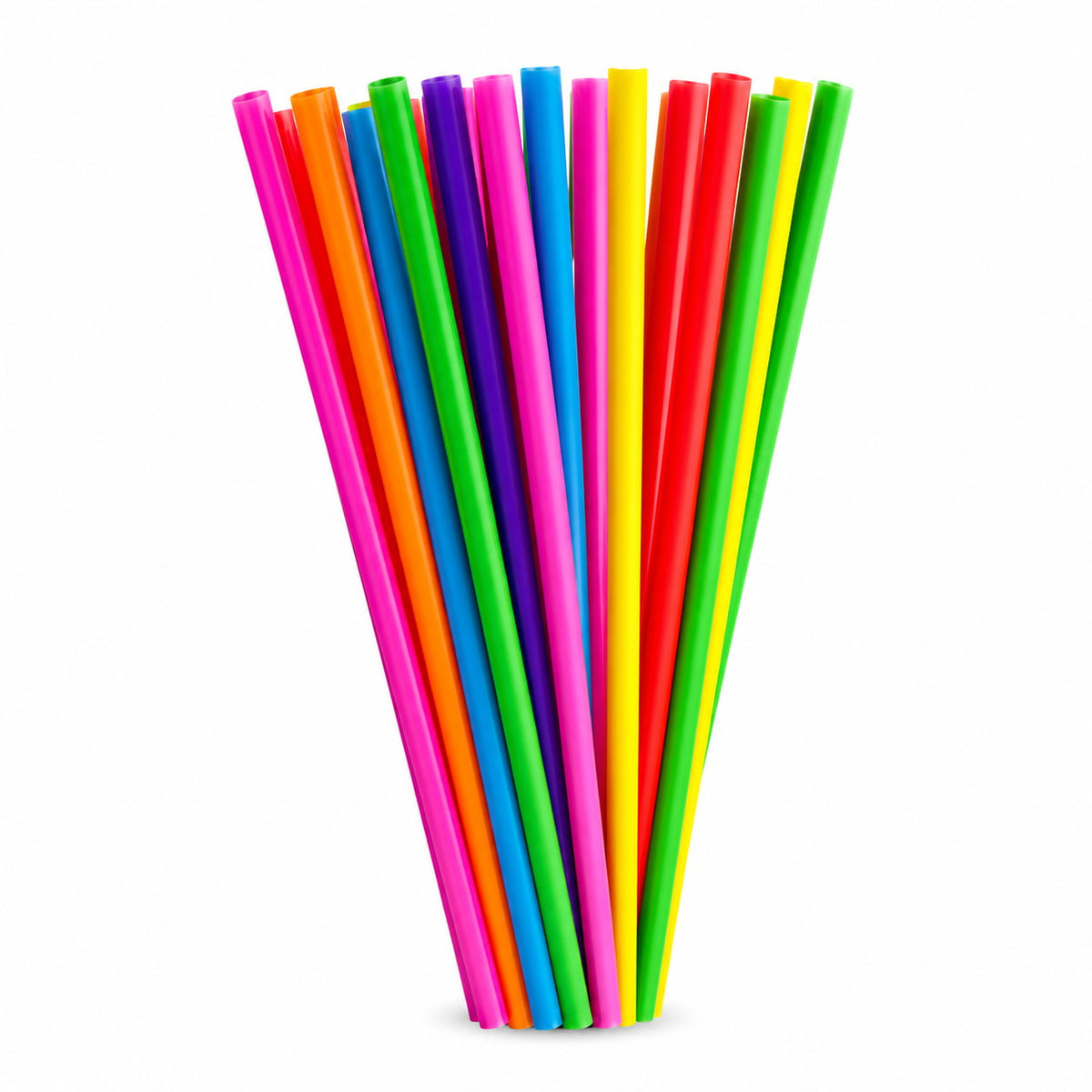 Pajitas reutilizables de plástico multicolor de 21 cm